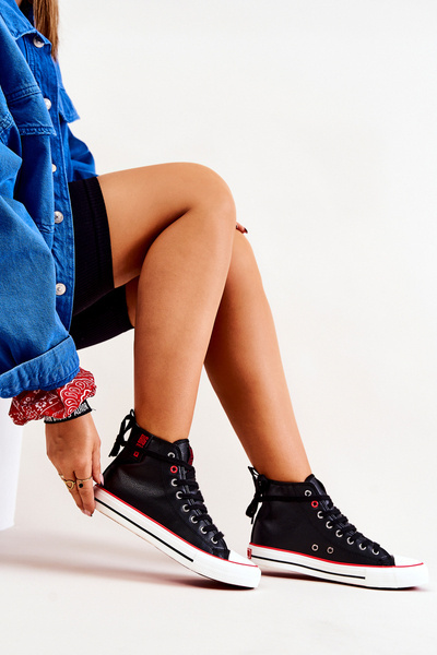 High Leather tenisky veľká hviezda JJ274131 čierna