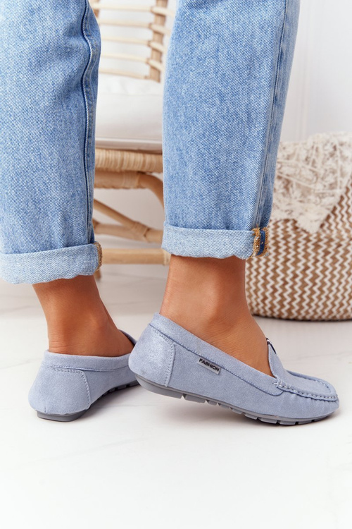 Dámska semišová modrá Moccasins San Marino