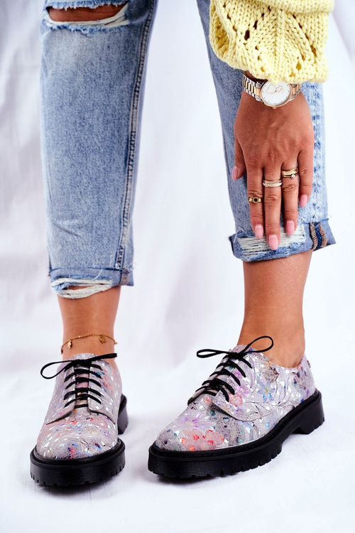Dámské Boty Oxfords šedá Kůže Maciejka 04087-13