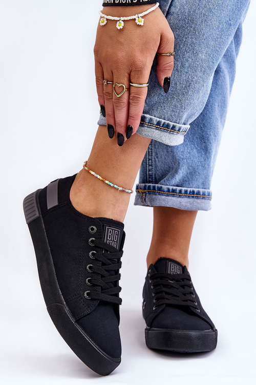 Dámska nízka veľká hviezda LL274038 Čierne tenisky