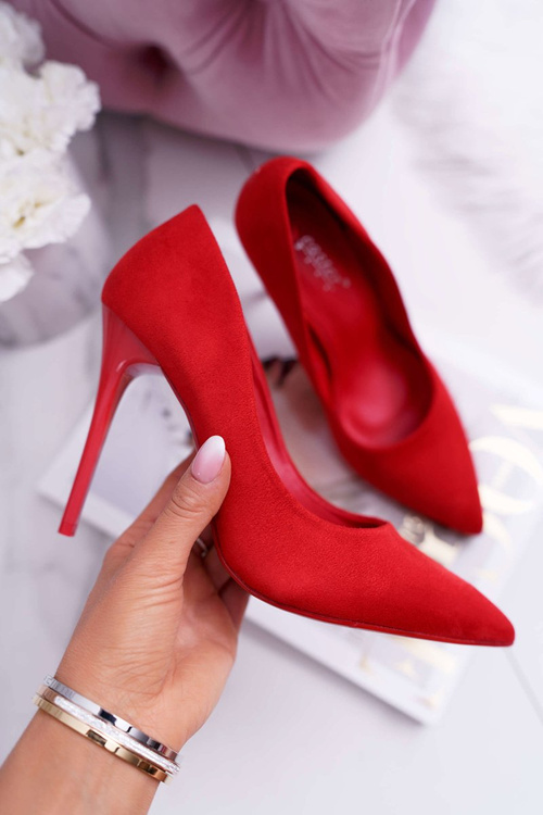 Dámske vysoké podpätky červené Yanna