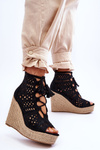 Subcrew Openwork topánky na klinoch čierna Berthe