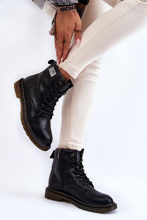 Dámské kožené zateplené boty GOE II2N4053 Black