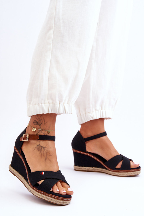 Dámské sandály na klínu Černá Janet