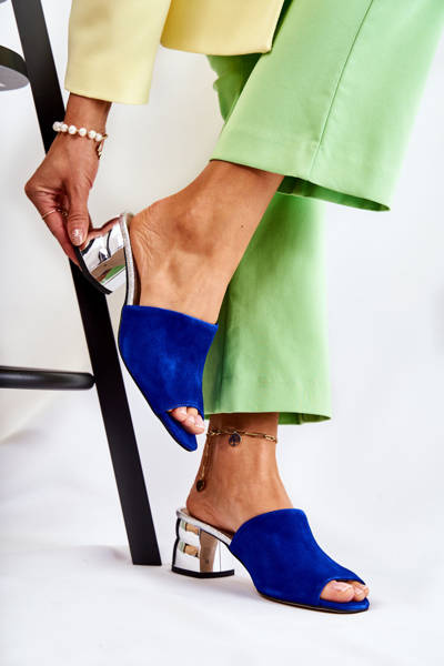 Ženské semišové podpätky Navy Blue Perry