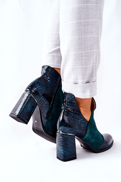 Dámské Kožené Boty Na Podpatku Zelené I Wish