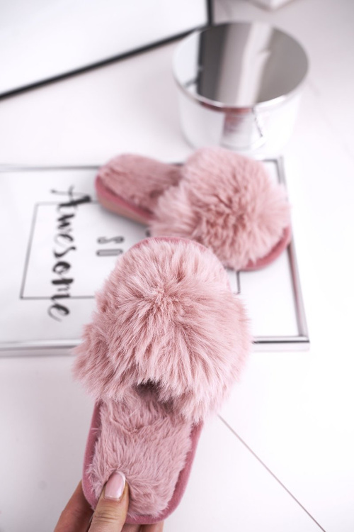 Dětské Pantofle s Kožešinově Růžové Snow Ball