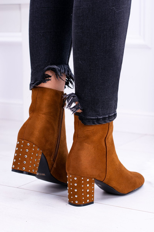 Teplé ženské kotníkové boty hnědé Jokasta