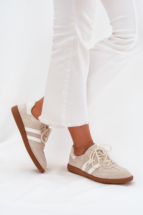 Nízké Kožené Tenisky Dámske Béžové Ismina