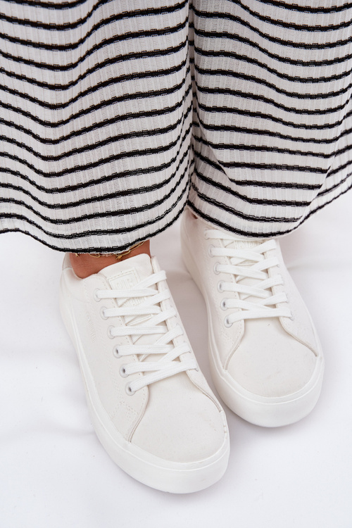 Dámské Plátěné Tenisky Na Platformě Big Star RR274463 Bílé