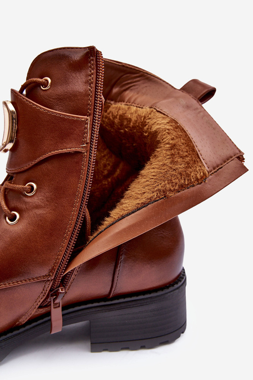 Ženské izolované topánky zlatá pracka hnedá pracka vera