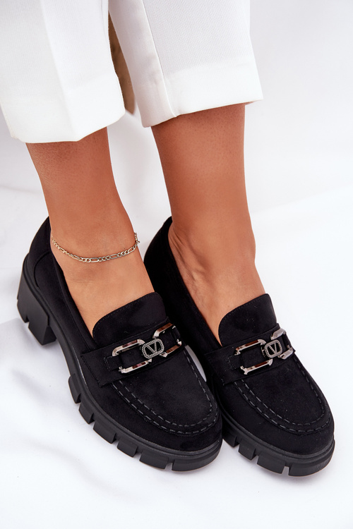 Eko Semišové Polobotky Dámské S Dekorací 39921 Černé Vinceza