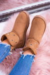Ženské izolované topánky Snow Boots Suede Camel Biggy
