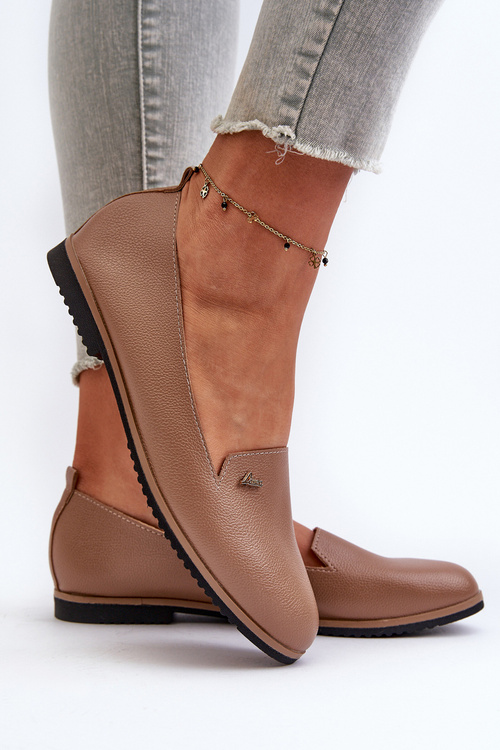 Dámske hnedé mokasíny na plochej podrážke Enzla