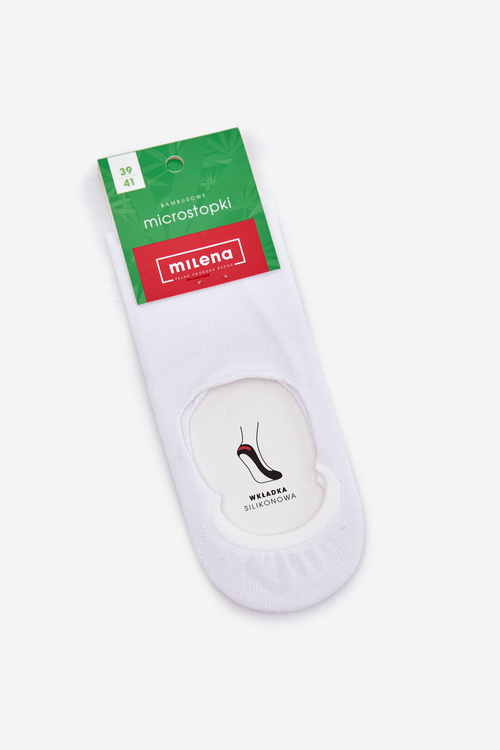 Dámske mikrostop ponožky z bambusu biele