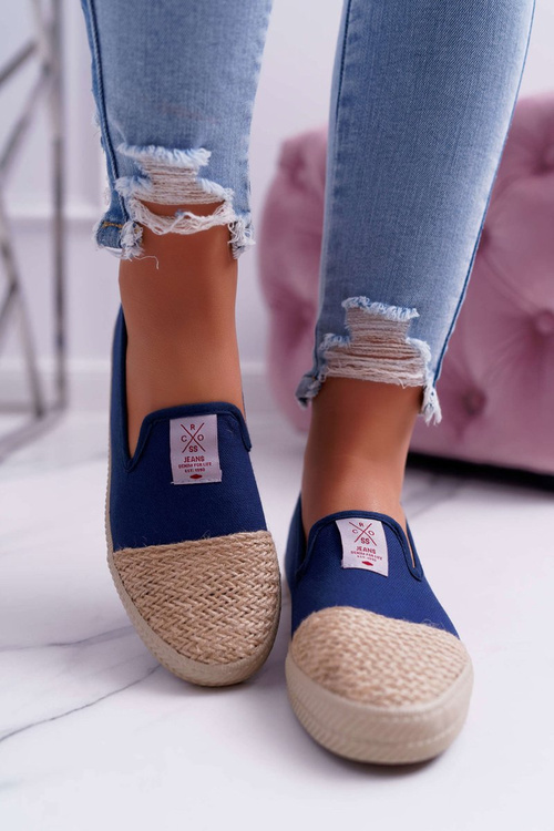 Dámske espadrilles krížové džínsy Navy DD2R4046