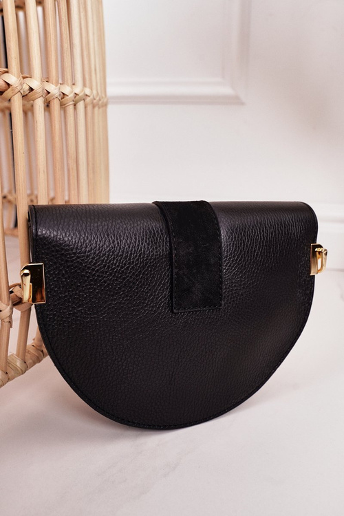 Kožená Kabelka S Odnímatelnými řemínky VERA PELLE černá