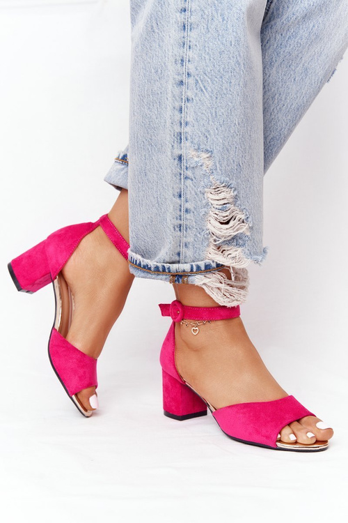 Semišové Sandály Na Vysokém Podpatku Vinceza 23-20100 Fuchsie