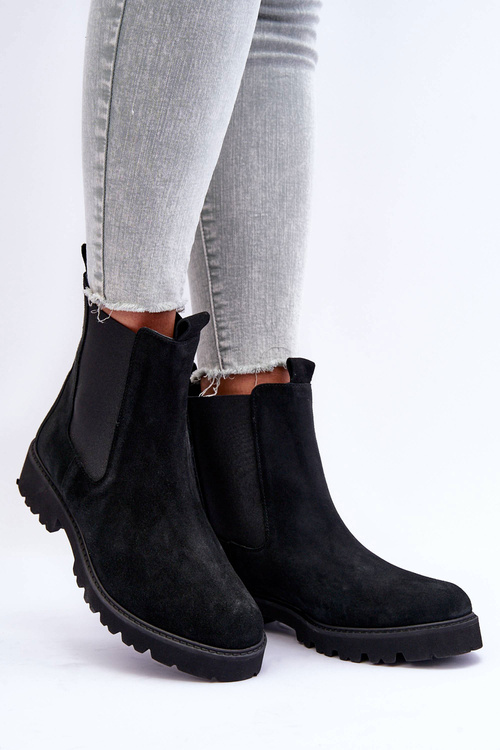 Suede Boots Black Nicole 2672