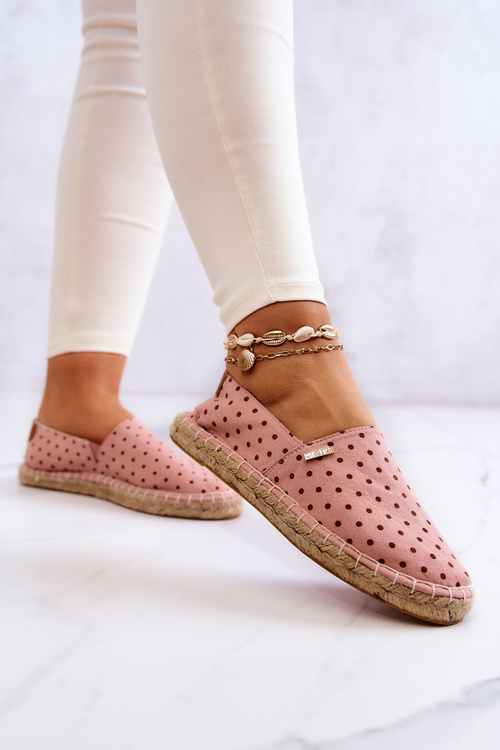 Dámské espadrilky s puntíky Big Star JJ274869 Růžové