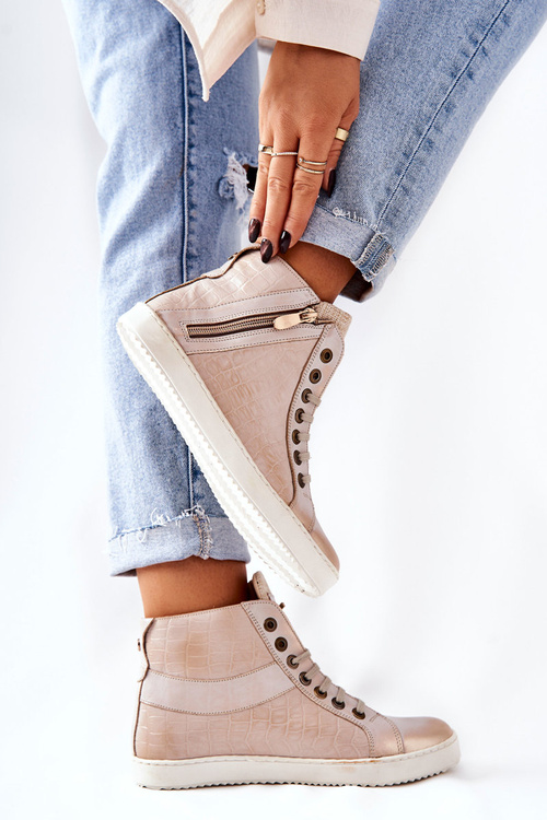 Vysoké tenisky pre béžovú béžovú béžovú béžu Monnari 0630-M15