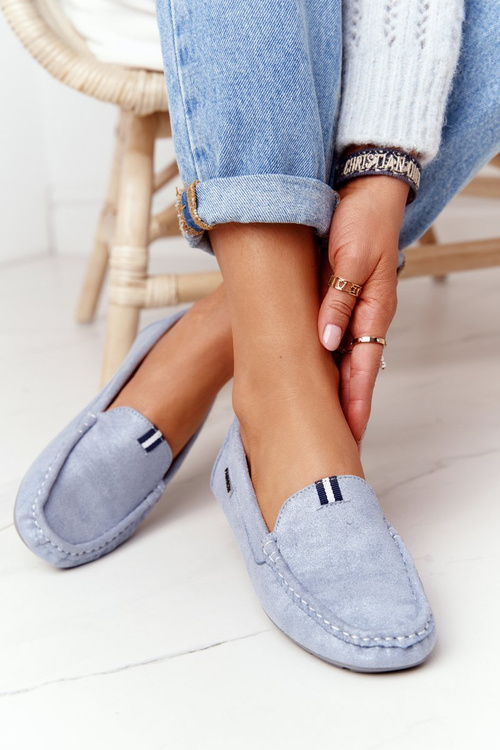 Dámska semišová modrá Moccasins San Marino