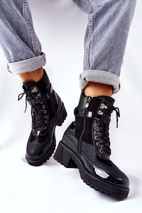 Black Devera Buckle topánky