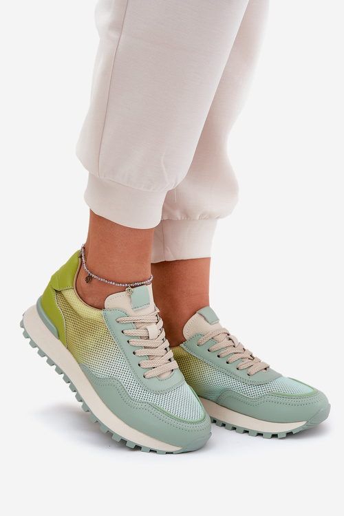 Kožené Sportovní Boty S Síťovinou Dámské Vinceza 66775 Zelené