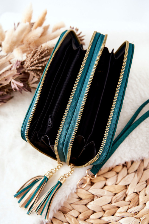 Veľké prešívané portfólio pre zelené posúvače