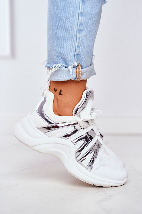 Dámske športové topánky strieborné felter vložky