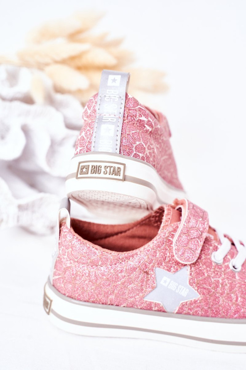 Detské tenisky na suchý zips Veľká hviezda HH374027 Pink