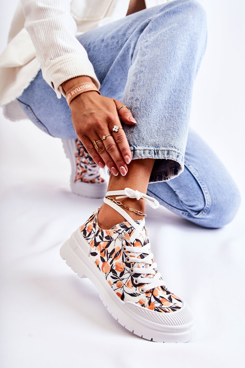 Nízké Tenisky Vázané do ovoce Bíle Amissa