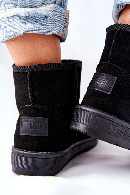 Dámske kožené snehové topánky Veľká hviezda II274440 Čierna