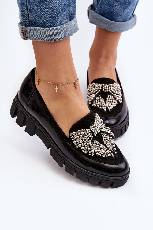 Lakované dámské mokasíny Laura Messi 2785 černé