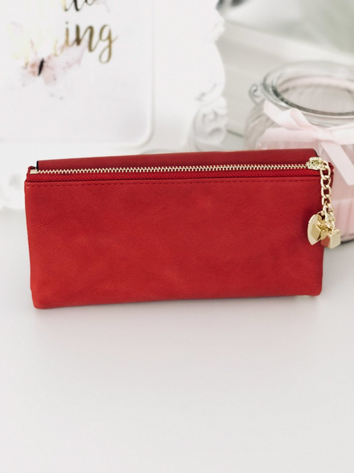 Large Women's Black Trendy Wallet Gold Zipper