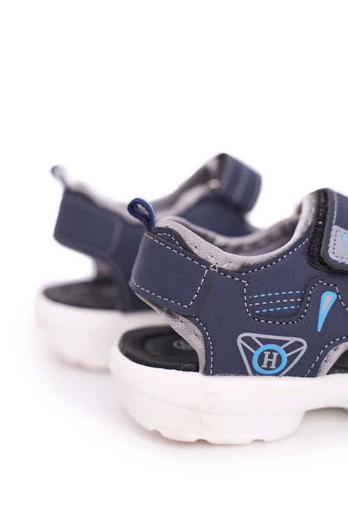 Detské mládežnícke chlapci sandále pre Pelgro Navy Blue Selcro