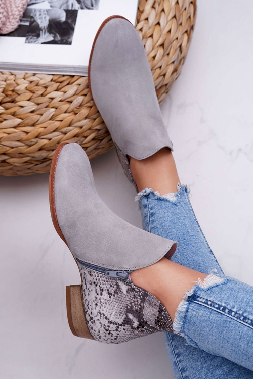 Dámska koža Maciejka Boots Gray 04091-03
