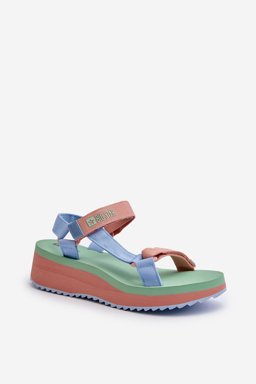 Dámske sandále na platforme a klíne Big Star NN274A055 Modré