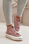 Zateplené Dámské Tenisky Na Platformě Eko Kůže Big Star OO274068 Růžové