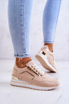 Suede Športové topánky na platforme Riverside Light Beige Platform
