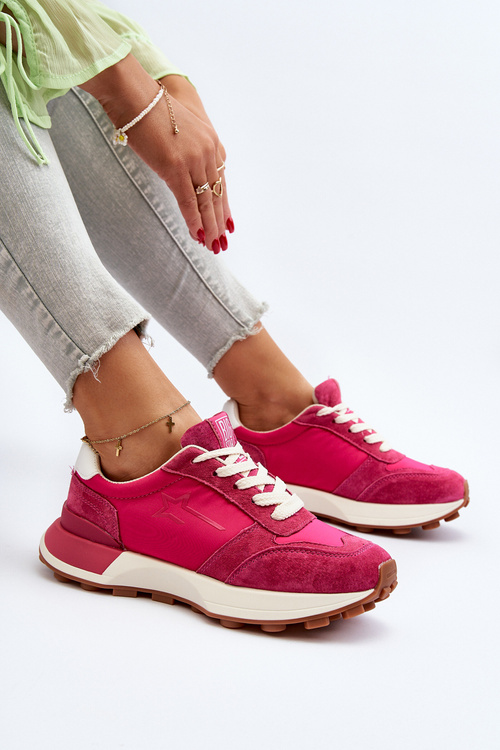 Dámské kožené tenisky Big Star NN274961 Fuksie