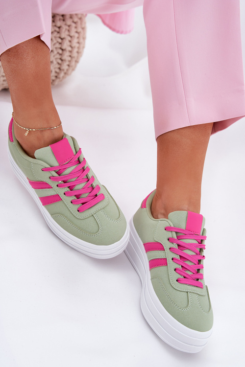 Štýlové Dámske Tenisky Na Platforme Zelené Silavia