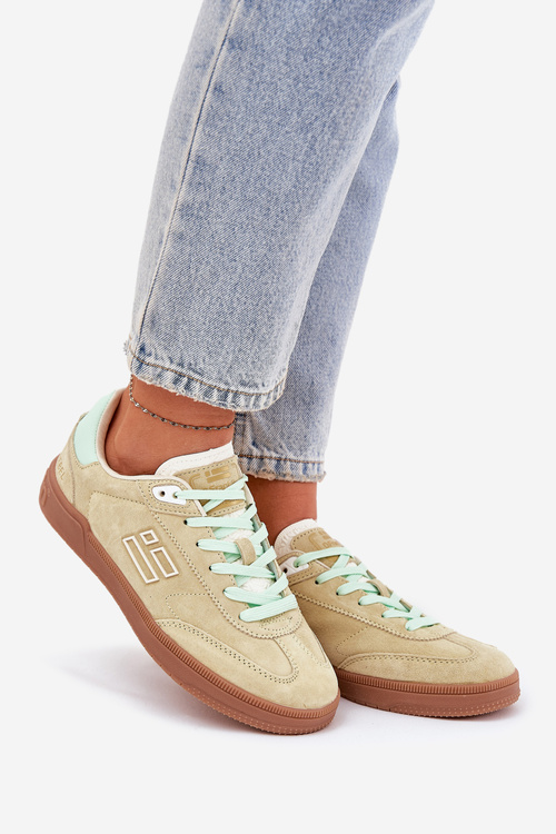 Semišové Sportovní Boty Tenisky Dámské D.Franklin Limetkové DFSH387005