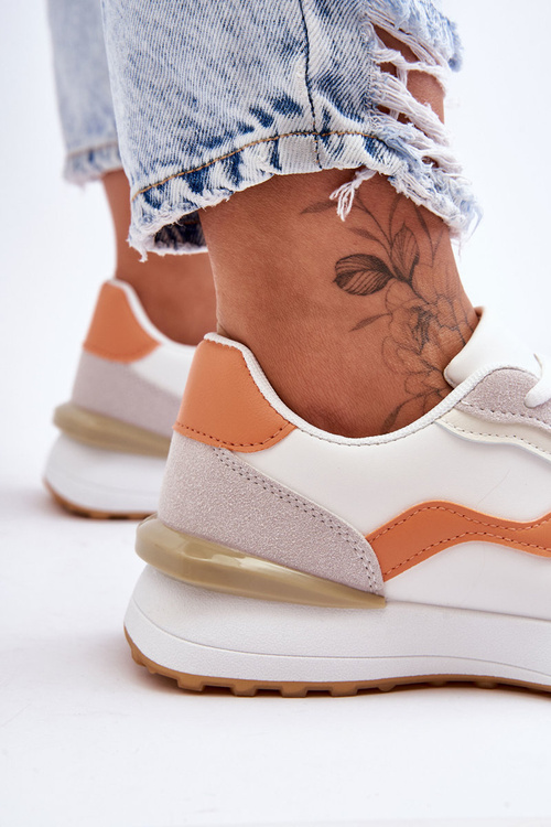 Dámské sportovní kožené Bílo-oranžové Somerio