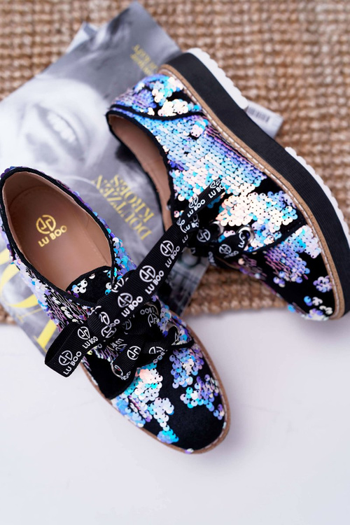 Dámské Polobotky Lu Boo Stříbrné Flitry Moonlight