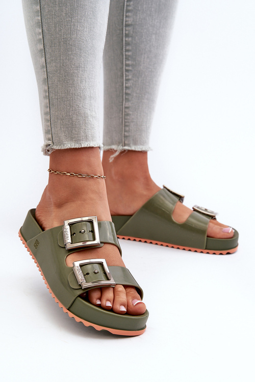 Dámske Šľapky Hladké ZAXY NN285057 Tmavozelené