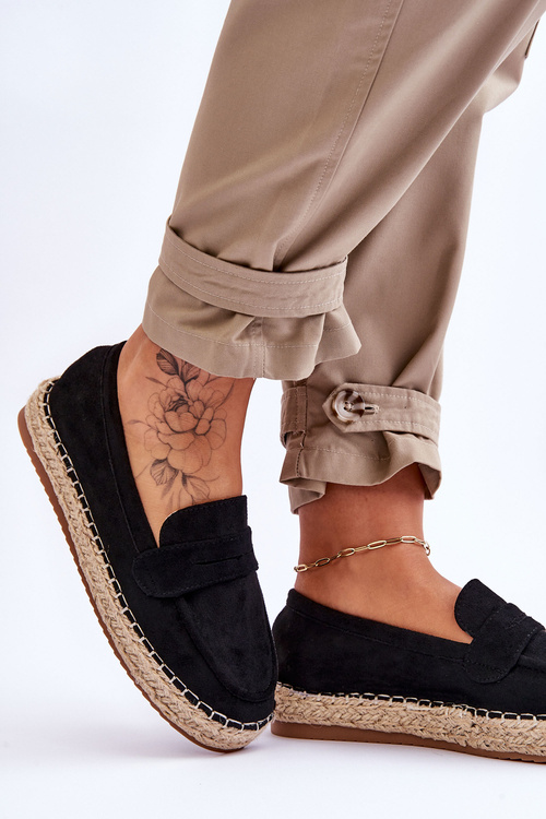 Dámské semišové espadrilky Černá Keyla