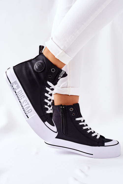 Vysoké tenisky na čiernej platforme Big Star II274012