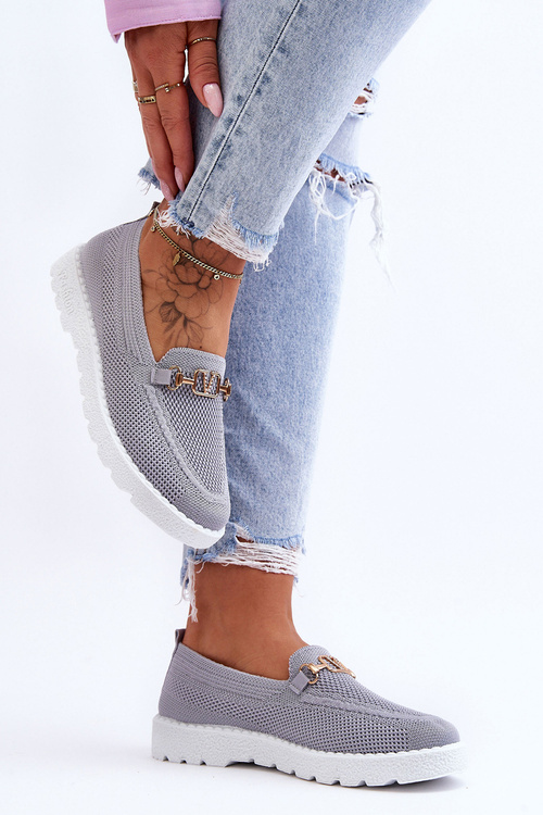 Sklz-on dámske sklz-on tenisky s dekoráciou Gray Alena