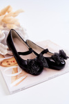 Dětské lakované balerínky s mašlí Černe Zolly